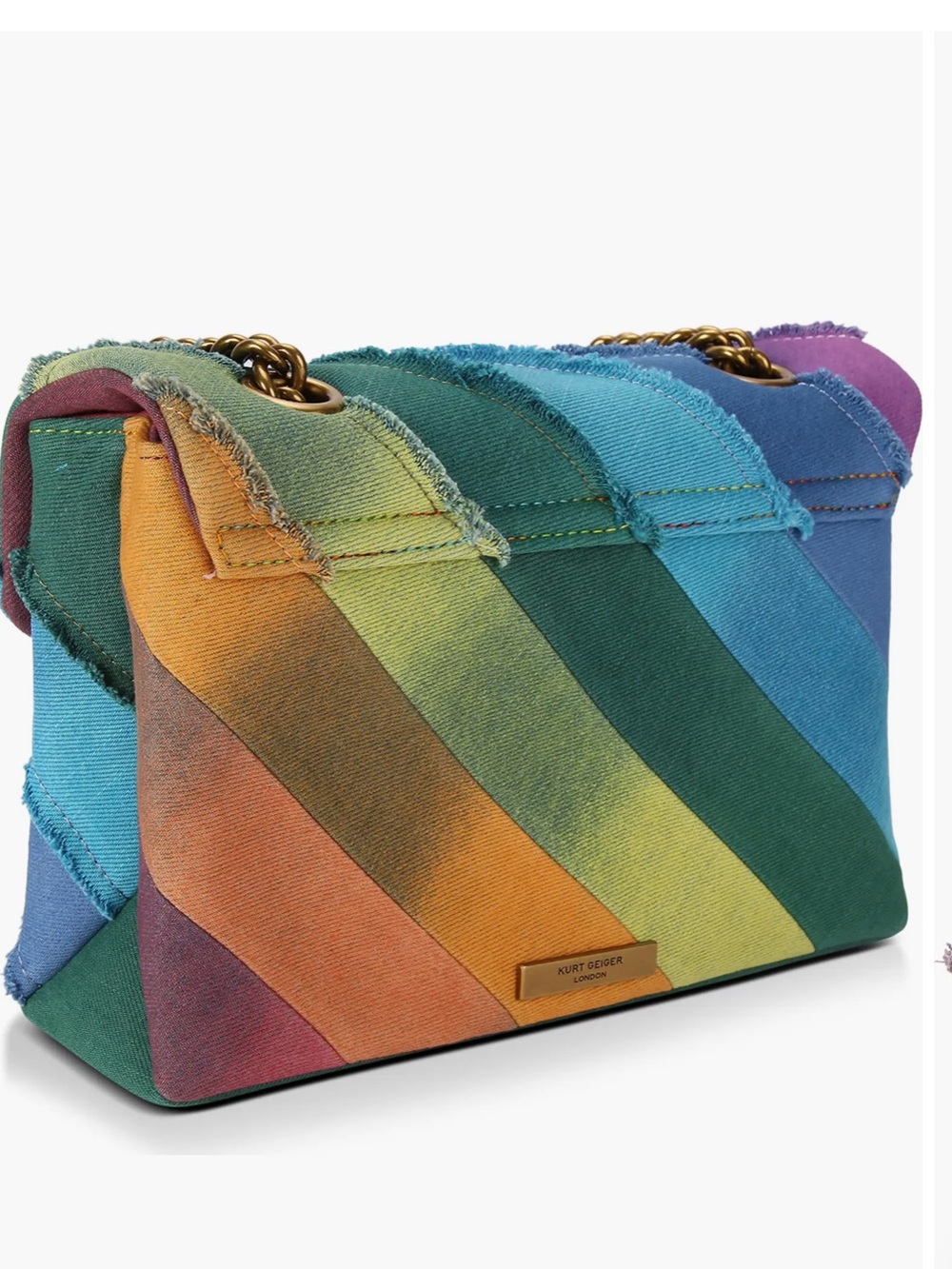 Kurt Geiger NWOT Rainbow Denim Kensington W/Dustbag - Picture 3 of 12